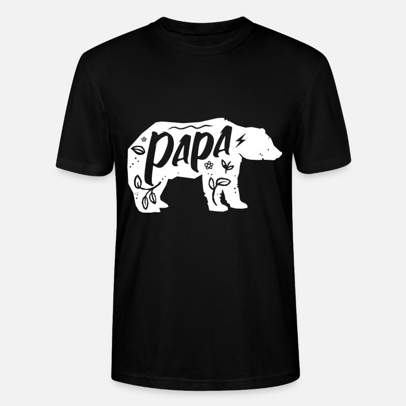 Papa Ours - T-shirt bio CRAFTER Stanley Stella Unisexe - noir