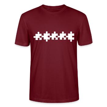 Puzzle - Stanley/Stella CRAFTER Unisex Organic T-Shirt - burgundy - Front - Alina (178cm) & Michal (187cm)