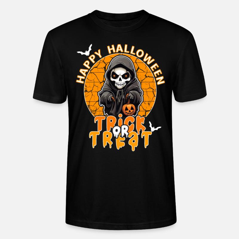 Halloween Design gruseliges Skelett Design - Stanley/Stella Unisex Bio-T-Shirt CRAFTER - Schwarz