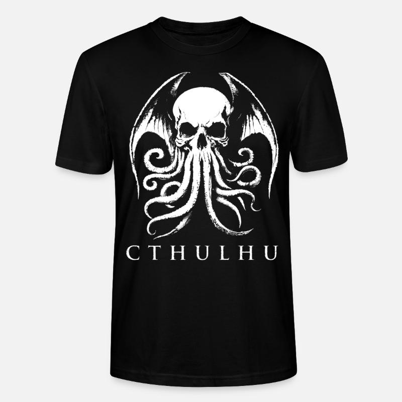 Cthulhu Gothic Skull - T-shirt bio CRAFTER Stanley Stella Unisexe - noir