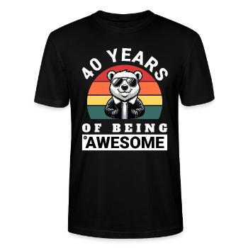 40 ans d’être génial Idée de cadeau d’anniversaire - T-shirt bio CRAFTER Stanley Stella Unisexe - noir - Devant - Alina (178cm) & Michal (187cm)