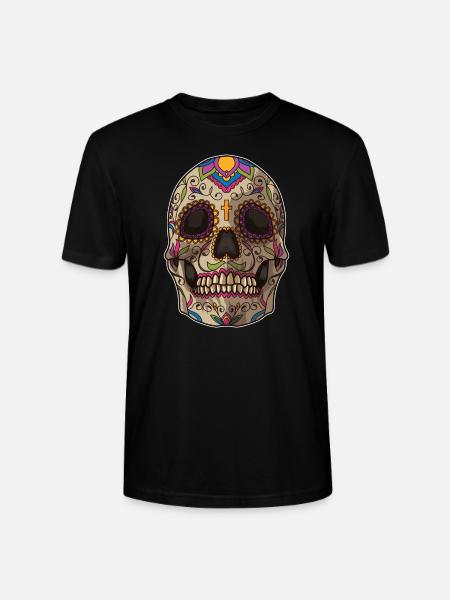 Sugar Skull | Dia De Los Muertos Mexican Holiday - Stanley/Stella CRAFTER Unisex Organic T-Shirt - black