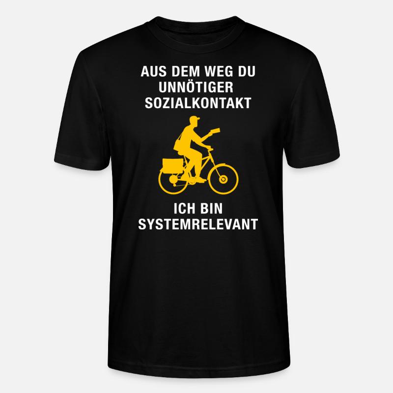 Postbote Briefträger Sozialkontakt Systemrelevant - Stanley/Stella Unisex Bio-T-Shirt CRAFTER - Schwarz