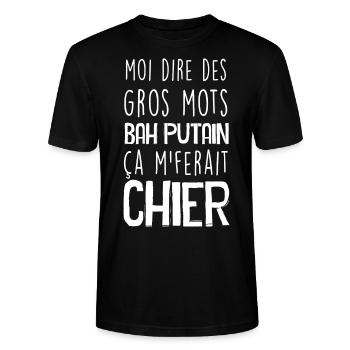 Gros mots humour Homme Femme Idée Cadeau - T-shirt bio CRAFTER Stanley Stella Unisexe - noir - Devant - Alina (178cm) & Michal (187cm)