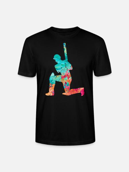 Cricketers in Popart - Stanley/Stella CRAFTER Unisex Organic T-Shirt - black