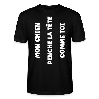 Promenade chien - T-shirt bio CRAFTER Stanley Stella Unisexe - noir - Devant - Alina (178cm) & Michal (187cm)