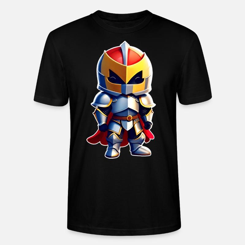 Niedlicher Ritter im Comic Style - Stanley/Stella Unisex Bio-T-Shirt CRAFTER - Schwarz