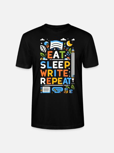 Eat Sleep Write Repeat 5 - Stanley/Stella CRAFTER Unisex Organic T-Shirt - black
