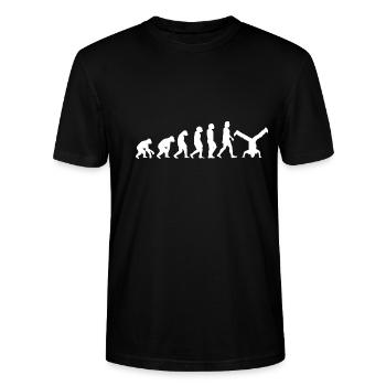 Breakdance Tanzen Evolution der Menschen Sport - Stanley/Stella Unisex Bio-T-Shirt CRAFTER - Schwarz - Vorne - Alina (178cm) & Michal (187cm)