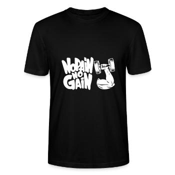 Gym Sport Kraftsport - Stanley/Stella CRAFTER Unisex Organic T-Shirt - black - Front - Alina (178cm) & Michal (187cm)
