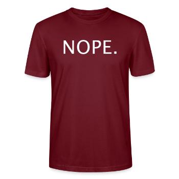 Nope - Stanley/Stella CRAFTER Unisex Organic T-Shirt - burgundy - Front - Alina (178cm) & Michal (187cm)