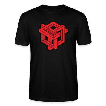Optical illusion - Stanley/Stella CRAFTER Unisex Organic T-Shirt - black - Front - Alina (178cm) & Michal (187cm)