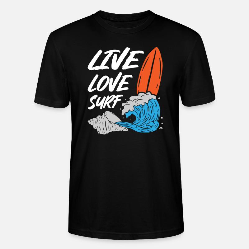 Surf d’amour en direct - T-shirt bio CRAFTER Stanley Stella Unisexe - noir