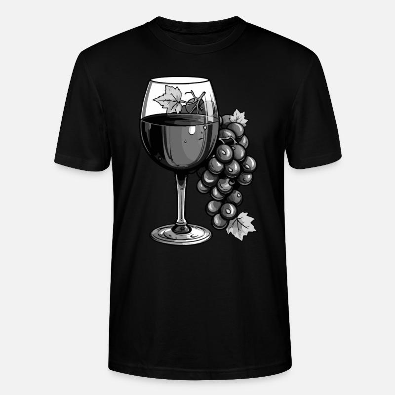 Weinglas Vino - Stanley/Stella Unisex Bio-T-Shirt CRAFTER - Schwarz