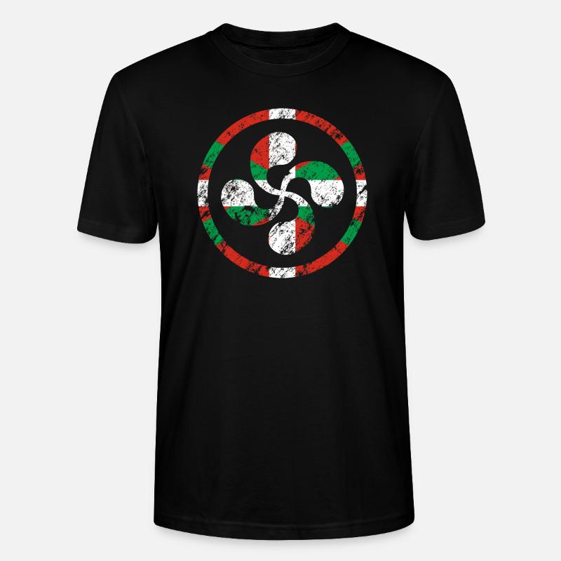 Lauburu d’Euskadi. Pays basque. Ikurriña - T-shirt bio CRAFTER Stanley Stella Unisexe - noir