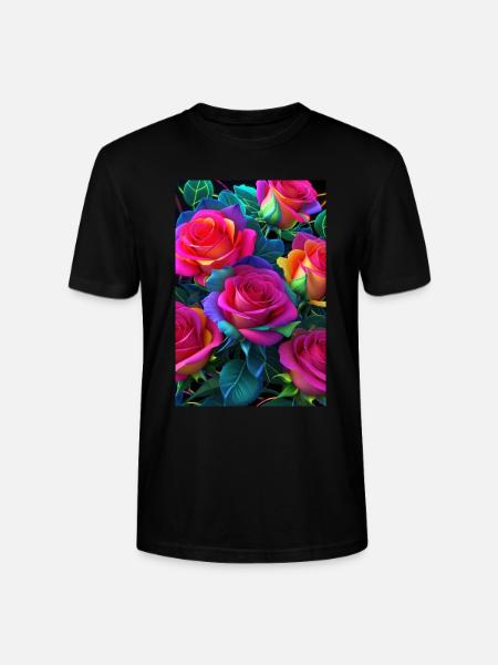 Floral 145 - Stanley/Stella CRAFTER Unisex Organic T-Shirt - black