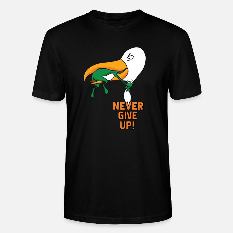 Never give up - Stanley/Stella Unisex Bio-T-Shirt CRAFTER - Schwarz