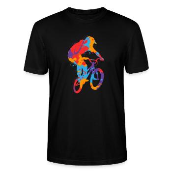 BMX Bunt Stunts Bike Kinder Fahrrad BMX Jungen - Stanley/Stella Unisex Bio-T-Shirt CRAFTER - Schwarz - Vorne - Alina (178cm) & Michal (187cm)