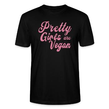 Pretty Girls are Vegan - Stanley/Stella Unisex Bio-T-Shirt CRAFTER - Schwarz - Vorne - Alina (178cm) & Michal (187cm)