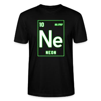 Neon - Chemisches Element Rave Techno House EDM - Stanley/Stella Unisex Bio-T-Shirt CRAFTER - Schwarz - Vorne - Alina (178cm) & Michal (187cm)