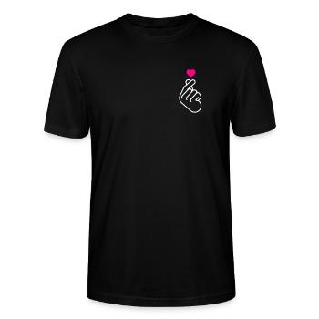 K-Pop - Stanley/Stella Unisex Bio-T-Shirt CRAFTER - Schwarz - Vorne - Alina (178cm) & Michal (187cm)