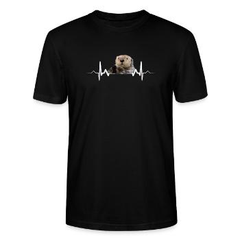 Otter - Stanley/Stella Unisex Bio-T-Shirt CRAFTER - Schwarz - Vorne - Alina (178cm) & Michal (187cm)