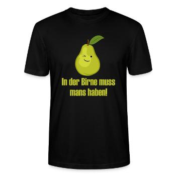 In der Birne muss mans ha - Stanley/Stella Unisex Bio-T-Shirt CRAFTER - Schwarz - Vorne - Alina (178cm) & Michal (187cm)