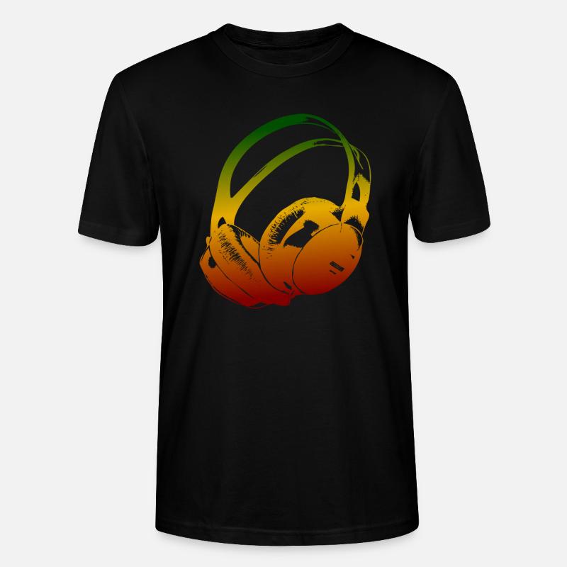Kopfhörer Reggae - Stanley/Stella Unisex Bio-T-Shirt CRAFTER - Schwarz