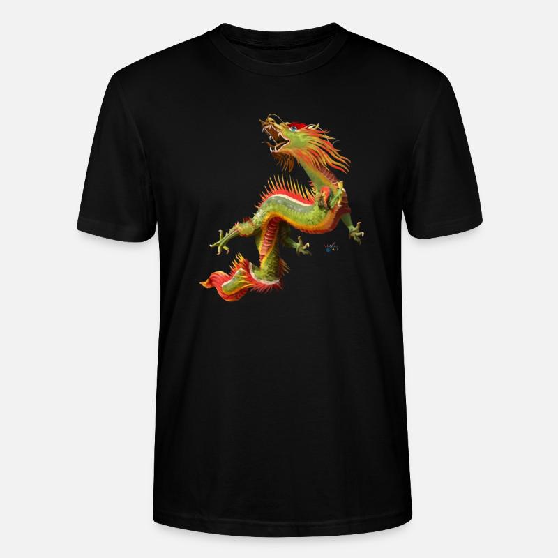 Chinesischer Drache - Stanley/Stella Unisex Bio-T-Shirt CRAFTER - Schwarz