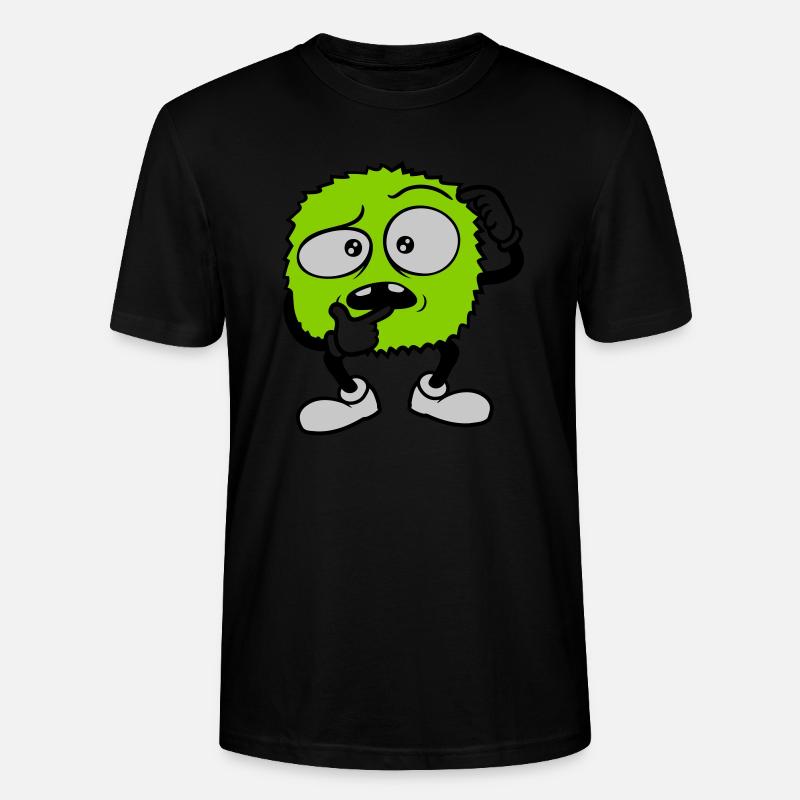 Comic skeptisches Gesicht Monster - Stanley/Stella Unisex Bio-T-Shirt CRAFTER - Schwarz