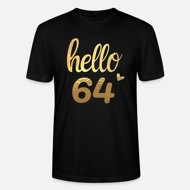 Hello 64 doré - T-shirt bio CRAFTER Stanley Stella Unisexe - noir