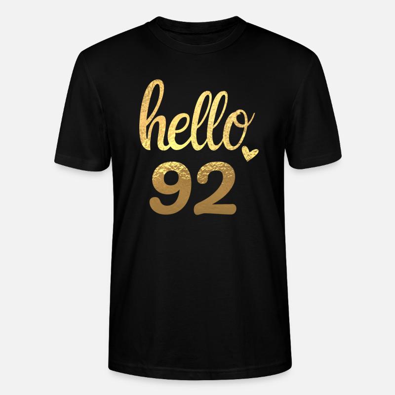 Hello 92 doré - T-shirt bio CRAFTER Stanley Stella Unisexe - noir