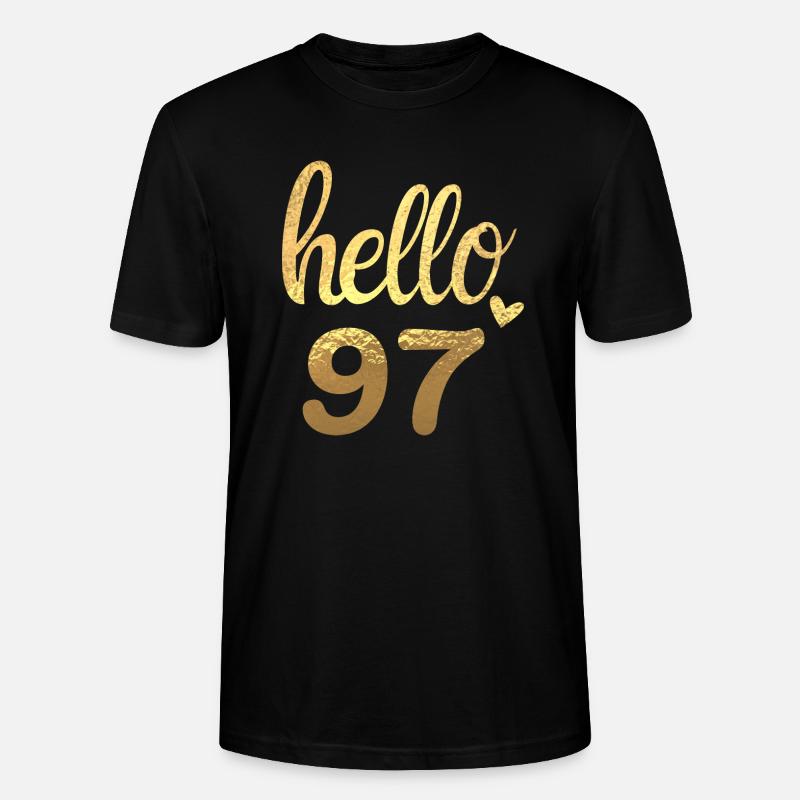 Hello 97 doré - T-shirt bio CRAFTER Stanley Stella Unisexe - noir