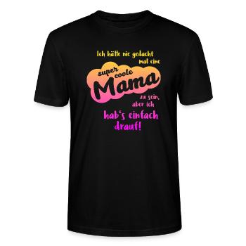 Super coole Mama Geschenk beste Mama - Stanley/Stella Unisex Bio-T-Shirt CRAFTER - Schwarz - Vorne - Alina (178cm) & Michal (187cm)