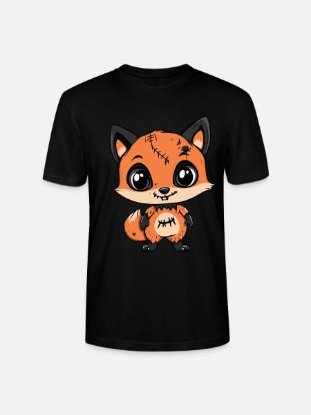 Fox Halloween Zombie - Stanley/Stella CRAFTER Unisex Organic T-Shirt - black