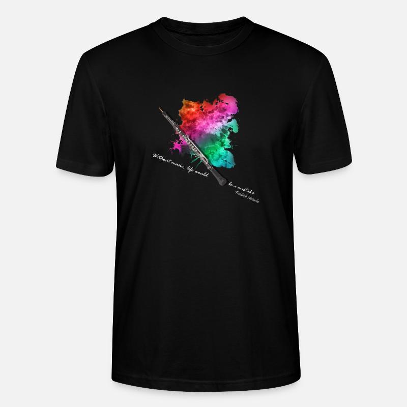 Oboe mit Farbexplosion - Stanley/Stella Unisex Bio-T-Shirt CRAFTER - Schwarz