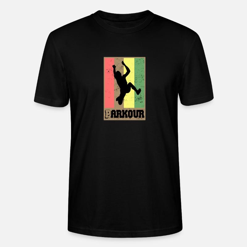 Parcours freerunning - T-shirt bio CRAFTER Stanley Stella Unisexe - noir