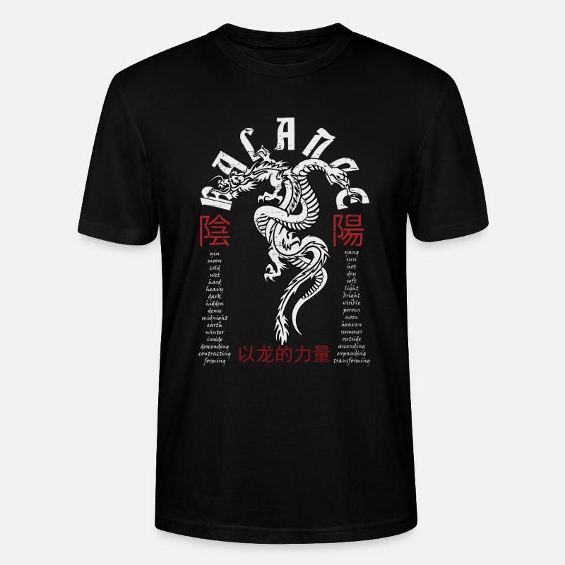 Dragon et serpent chinois - T-shirt bio CRAFTER Stanley Stella Unisexe - noir