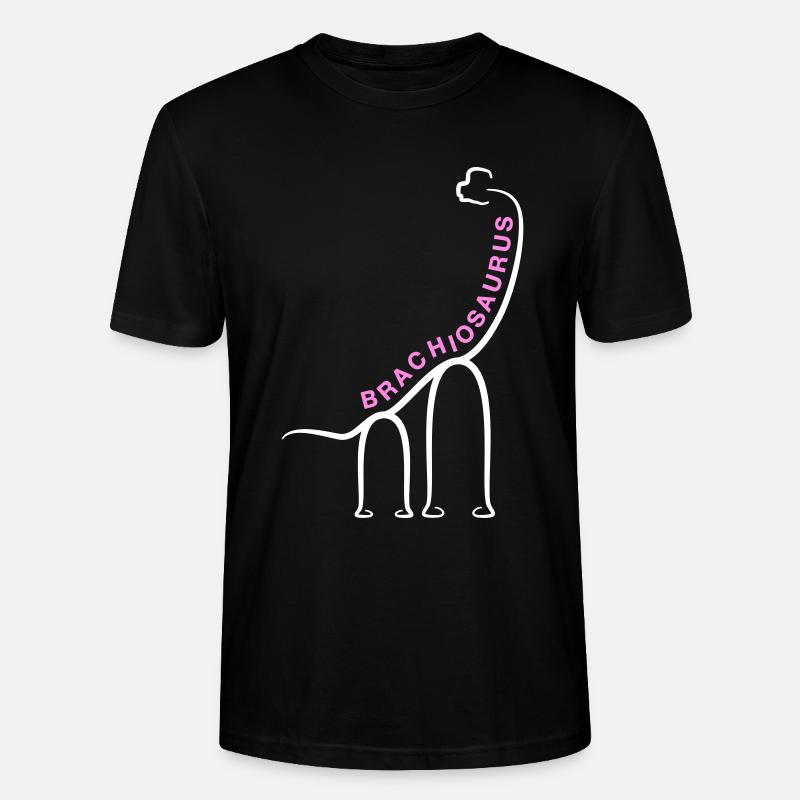Dinosaur Brachiosaurus Dino Line Graphic - Stanley/Stella CRAFTER Unisex Organic T-Shirt - black