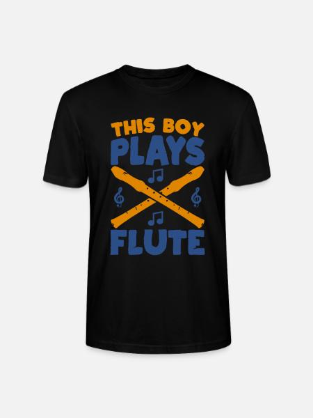 Little Flute Player - Stanley/Stella CRAFTER Unisex Organic T-Shirt - black