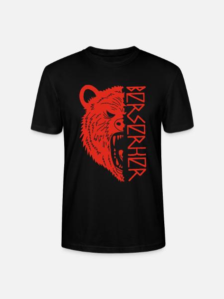 Red Bear Warrior - Stanley/Stella CRAFTER Unisex Organic T-Shirt - black