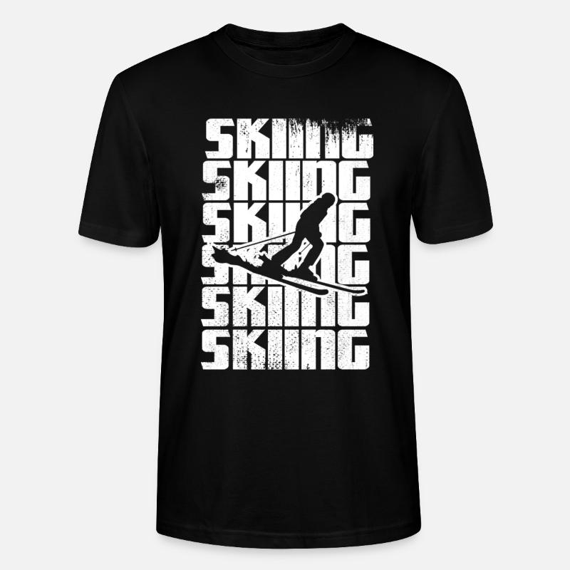 Lustiger Skifahrer - Stanley/Stella Unisex Bio-T-Shirt CRAFTER - Schwarz