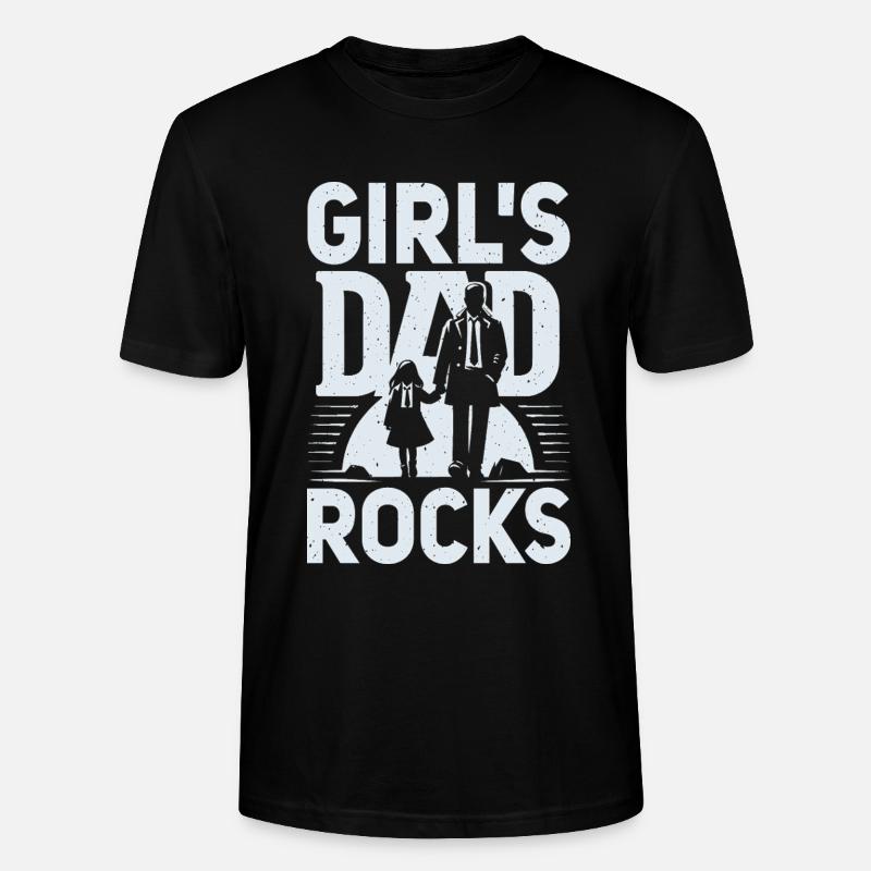 Mädchen Papa rockt Silhouette Design - Stanley/Stella Unisex Bio-T-Shirt CRAFTER - Schwarz