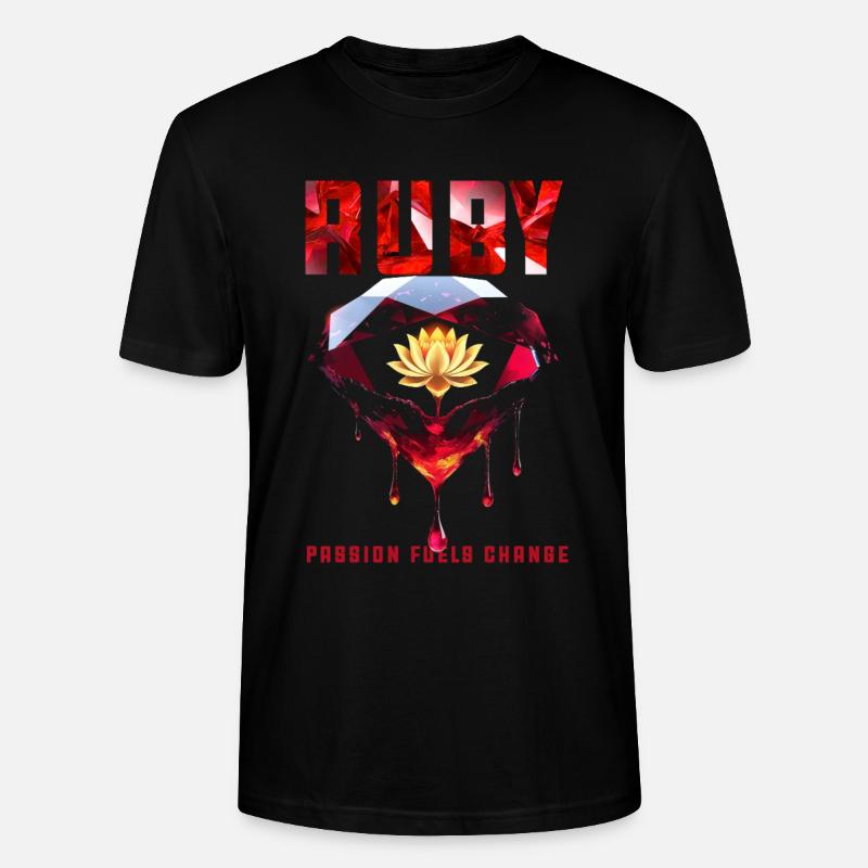Pierre de naissance Rubis de Juillet - T-shirt bio CRAFTER Stanley Stella Unisexe - noir
