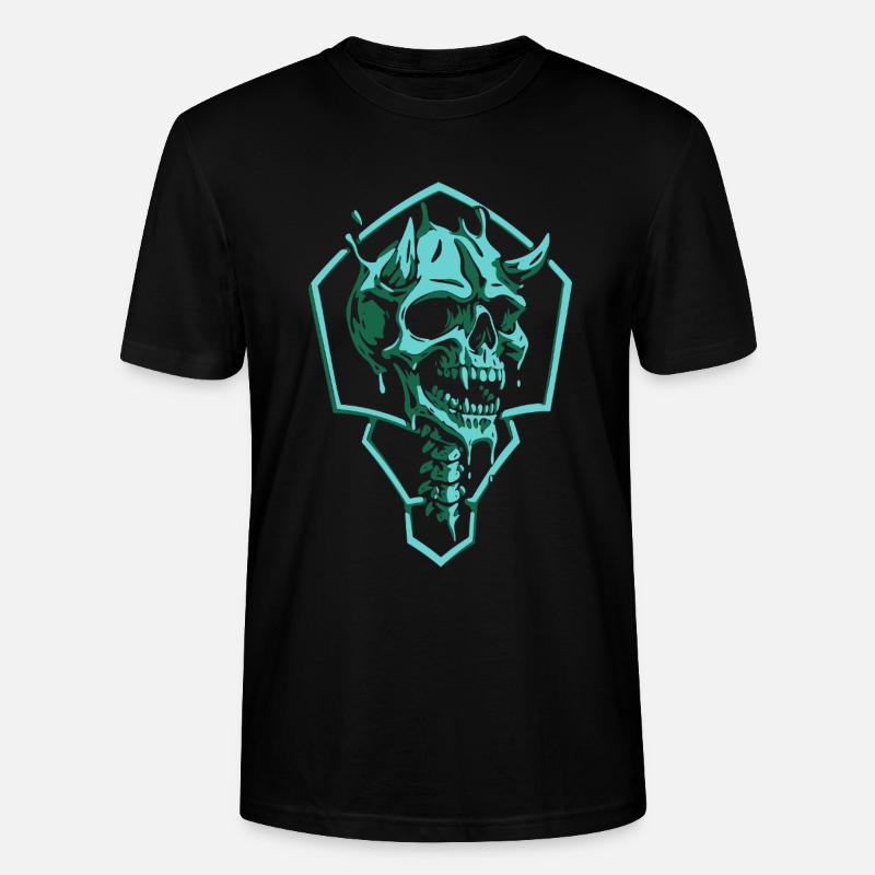 Zerrissener Smaragdschädel - Stanley/Stella Unisex Bio-T-Shirt CRAFTER - Schwarz