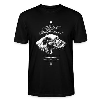 Irischer Wolfshundzüchter - Stanley/Stella Unisex Bio-T-Shirt CRAFTER - Schwarz - Vorne - Alina (178cm) & Michal (187cm)