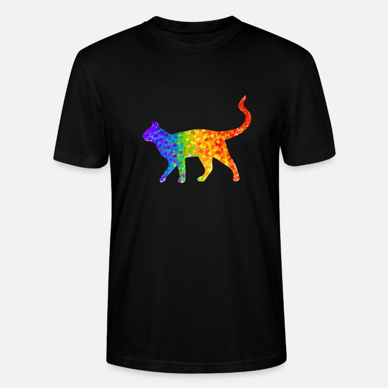 Rainbow cat - T-shirt bio CRAFTER Stanley Stella Unisexe - noir