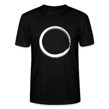 Ensō Kreis Shirt Geschenk japanischer Enso Kreis - Stanley/Stella Unisex Bio-T-Shirt CRAFTER - Schwarz - Vorne - Alina (178cm) & Michal (187cm)