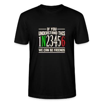 Motorrad Freunde wenn du das verstehst. - Stanley/Stella Unisex Bio-T-Shirt CRAFTER - Schwarz - Vorne - Alina (178cm) & Michal (187cm)