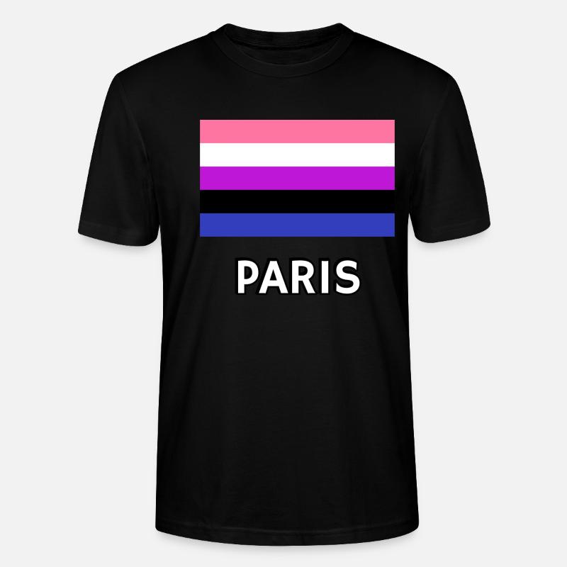 Genderfluid Pride Drapeau Paris - T-shirt bio CRAFTER Stanley Stella Unisexe - noir